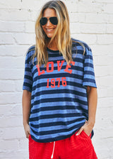 Love 1976 Stripe Retro Tee - Navy
