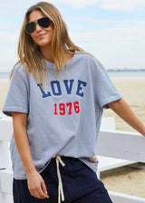 Love 1976 Tee - Navy/White Stripe