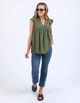 Market Lace Trim Blouse Clover