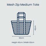 Mesh Zip Medium Tote - Khaka