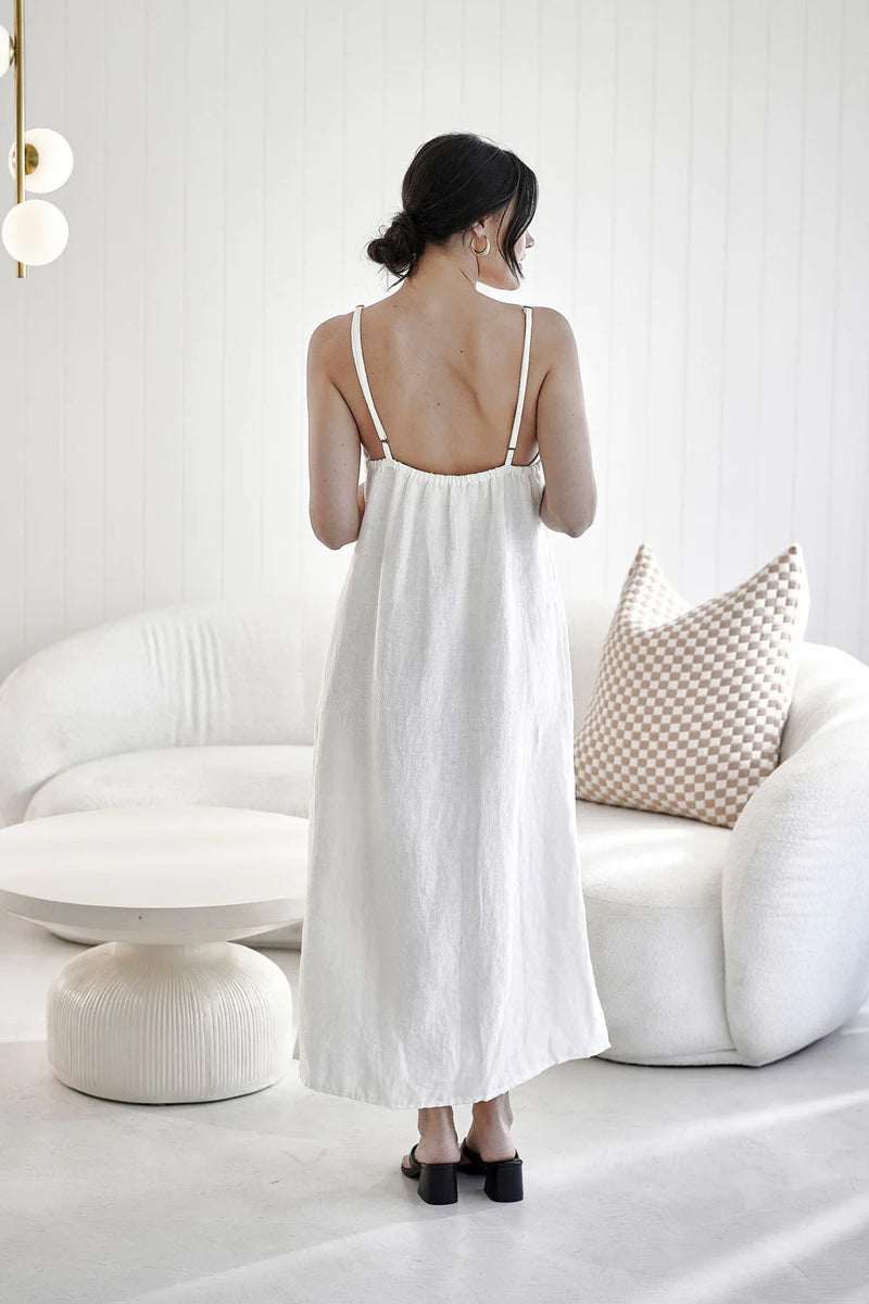 Fundamental Midi Linen Slip Dress