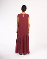 Montaigne Valerie Linen Maxi Dress - Wine