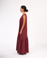 Montaigne Valerie Linen Maxi Dress - Wine