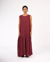 Montaigne Valerie Linen Maxi Dress - Wine