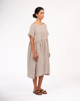 Montaigne Juni French Linen Summer Staple dress in Houndstooth