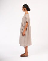 Montaigne Juni French Linen Summer Staple dress in Houndstooth