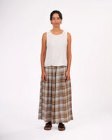 Montaigne French Linen Culottes in Pistachio Check