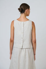 Sleeveless Linen Top - Sand