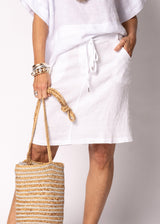 Orabella Linen Skirt - White