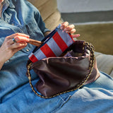Red Blue Stripe - Tiny Zip Pouch