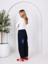 Leo Barrel Jeans - Dark Blue