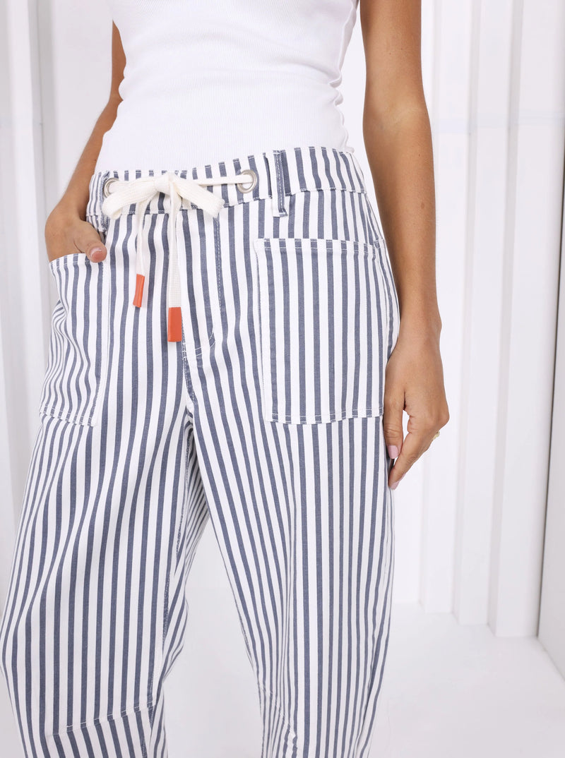 Carter Barrel Jeans - Light Blue Stripe