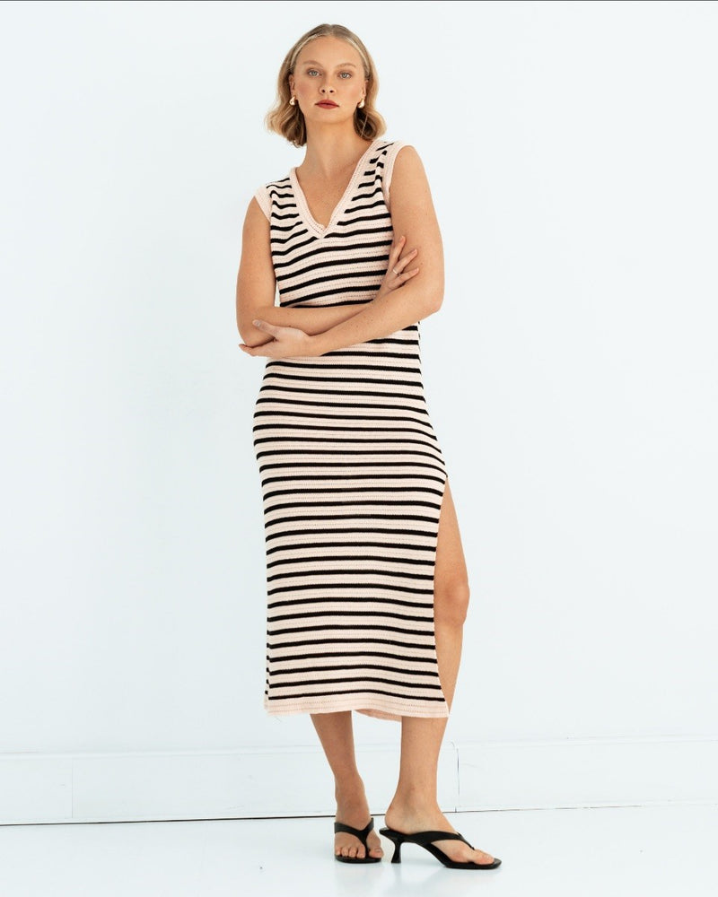 Paperheart Knit Dress - Black Stripe