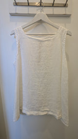 Montaigne Zoe Sleeveless Linen Top - White