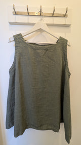 Montaigne Zoe Sleeveless Linen Top - Khaki
