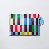 Multi Stripe Large Zip Pouch
