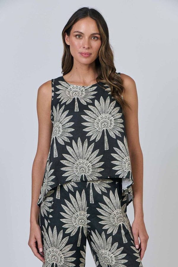 Linen Top - Date Palm