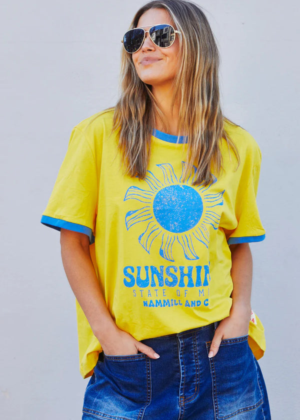 Ringer Tee - Yellow
