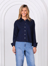 Frank Cotton Shirt - Navy