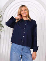 Frank Cotton Shirt - Navy