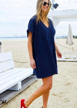 Salt & Sunshine Towelling Dress - Navy