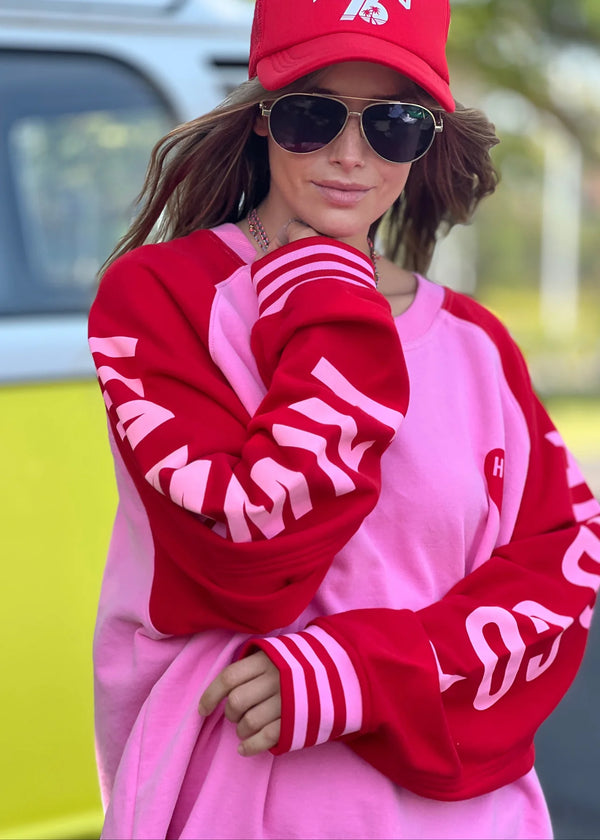 Raglan Oversized Sweat - Pink