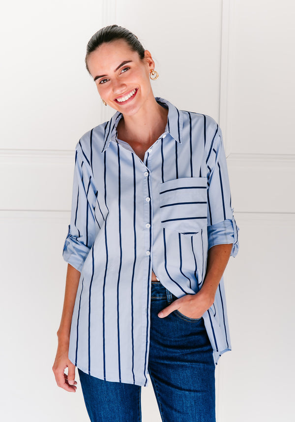 Soul Sparrow Stripe Shirt - Blue