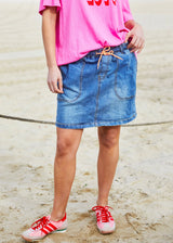 Stretch Denim Skirt - Stonewash