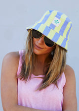 Stripe Bucket Hat - Mauve/Lemon