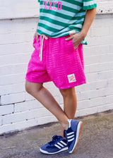 Towelling Short - Hot Pink