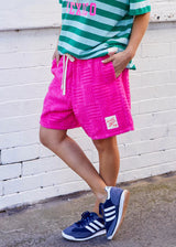 Towelling Short - Hot Pink