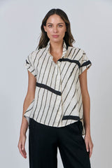 Collared Linen Top - Isobars