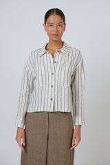 Cropped Linen Jacket - Travertine