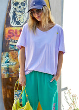 Hammill V Neck Tee - Mauve