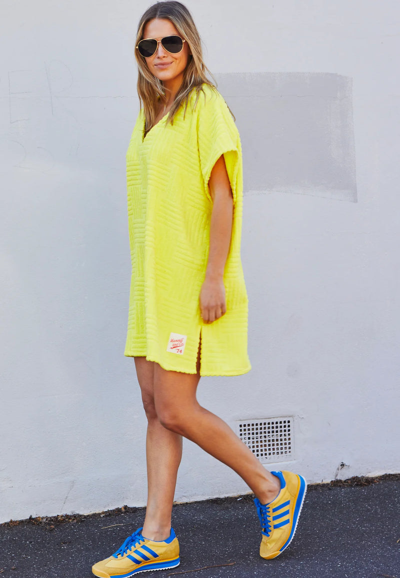 Towelling Dress - Yellow