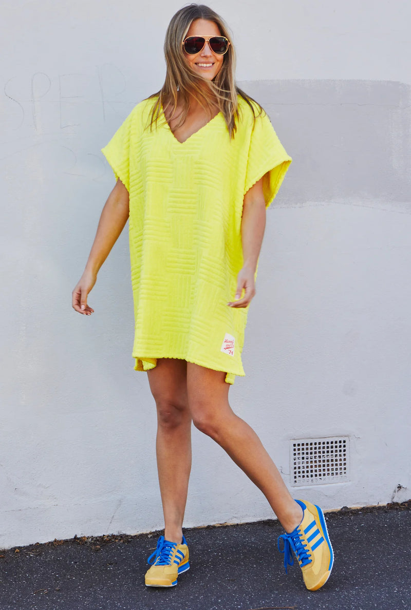 Towelling Dress - Yellow