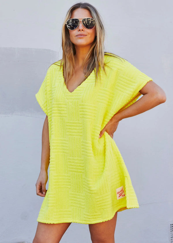 Towelling Dress - Yellow