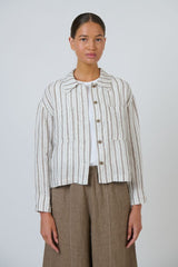 Cropped Linen Jacket - Travertine