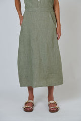 Linen Skirt - Artichoke