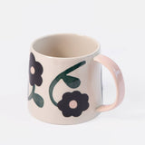 Charcoal/Pink Centre flowers Large Mug
