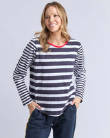 All Sorts Long Sleeve Top - Midnight / White Stripe