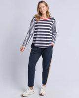 All Sorts Long Sleeve Top - Midnight / White Stripe