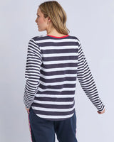 All Sorts Long Sleeve Top - Midnight / White Stripe