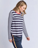 All Sorts Long Sleeve Top - Midnight / White Stripe