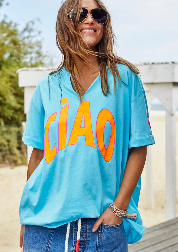 Slouch Tee - Aqua