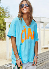 Slouch Tee - Aqua