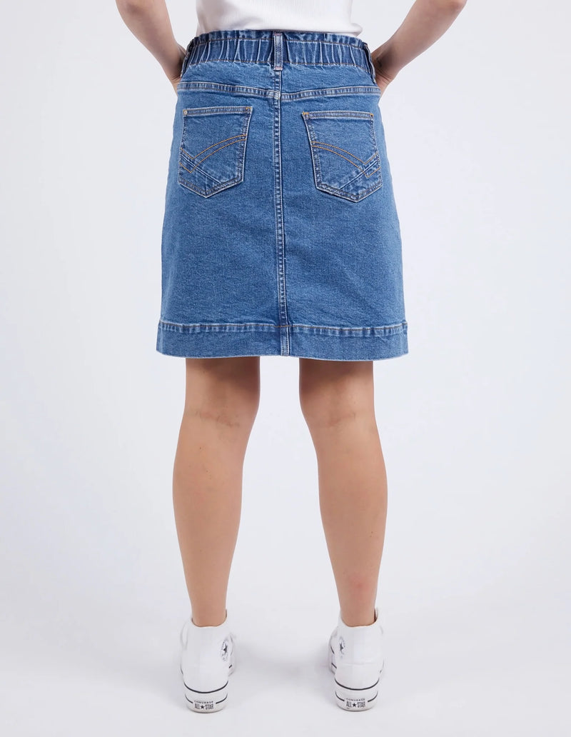 Atlas Denim Skirt Dark Blue