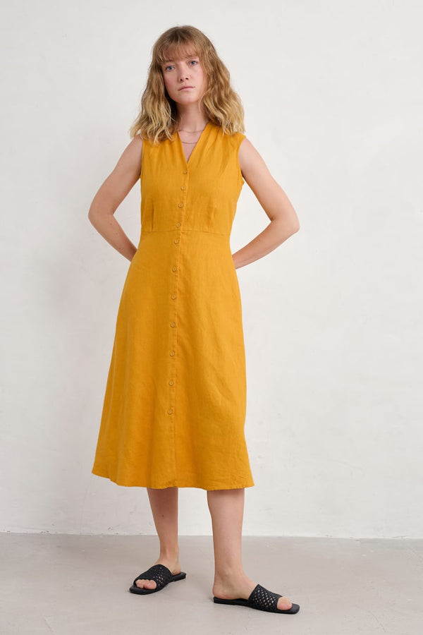 Sleeveless Carved Wood Dress - Daylilly