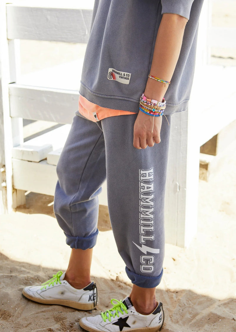 Vintage 1790 Beach Track Pant - Faded Navy