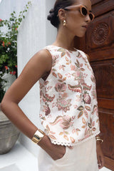Bohem Print Top - Boh / Rose